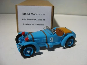 Alfa Romeo 8C 2300 #9 Rara MCM 1:43 Diecast 1934 Vincitore LeMans dal Kit 41 - Foto 1 di 9