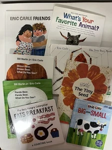 Eric Carle Book Lot 8 HB PB Friends Big Small Busy Spider Hungry Caterpillar - Picture 1 of 7