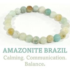 Amazonite Brazil Beaded Crystal Stone Healing Bracelet 8mm Beads Chakra Zodiac