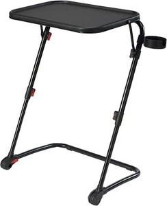 NEW Portable TV Tray Table with Cup Holder Adjustable Single Folding Indoor - Picture 1 of 21