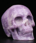 Crâne en cristal sculpté lépidolite 2,0 pouces, réaliste, cristal guérison