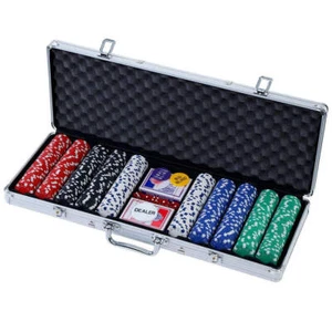 500pcs Poker Chips Set Casino Texas Hold'em Gambling Party Game Dice Cards Case - Picture 1 of 6