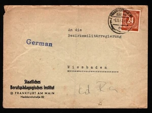 OPC 1947 Germany Bizone Frankfurt to Wiesbaden Advertising 47846 - Picture 1 of 2