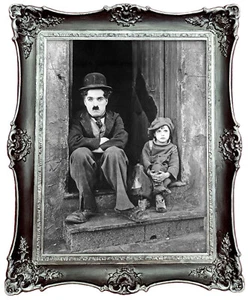Charlie Chaplin The kid art Vintage Photo Deko Bild 50x40 Mit Rahmen VTG5 - Picture 1 of 2