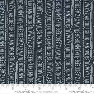 Moda Frankie by Basic Grey 30673 14 Dull Black Alphabet Stripe Cotton - Picture 1 of 1
