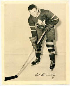 1945-54 Quaker Oats Ted Kennedy 8" x10" Photo Toronto Maple Leafs Clean Back