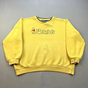 Vintage Winnie The Pooh Sweatshirt Youth Medium Yellow Disney Bee A Sport 90s - Picture 1 of 11