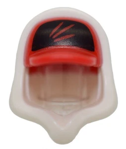 Nuevo LEGO Minifigura Tocado Sudadera con Capucha con Sombrero Gorra Roja Capucha Blanca Patrón de 3 Rayas - Imagen 1 de 4