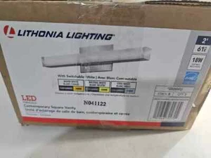 Lithonia Lighting 2 ft. Chrome LED Selectable Color Temperature ❤️Dimmable LED - Picture 1 of 6