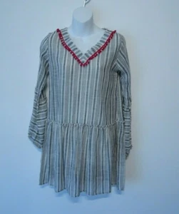 Abito tunica Area Stars maglia metallizzata a righe pom pom manica a campana O/S nuovo senza etichette 150 - Foto 1 di 9