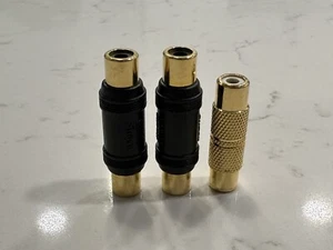 3pcs AV RCA Audio Video Female to Female Coupler Connector changer Gold Plated - Picture 1 of 2