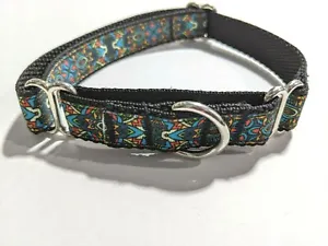 Bohemian Boho Hippy Handmade 3/4" Wide Martingale Adjustable Dog Collar - Picture 1 of 4