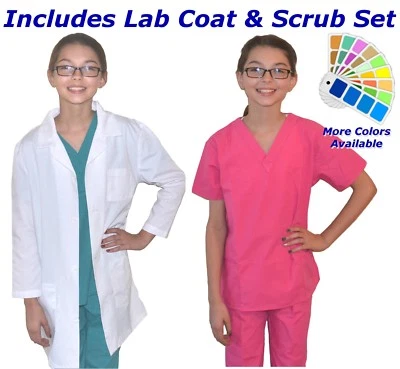 Conjunto de abrigo y exfoliante de laboratorio para niños REAL científico médico veterinario Foto 1 de 4