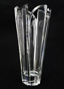 Rare Vintage Mikasa Yugoslavia 6 Peaked Panel Heavy Lead Crystal Vase   8½" - Picture 1 of 8