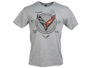 T-Shirt C8 Corvette Uomo Generazioni Grigio - Foto 1 di 1