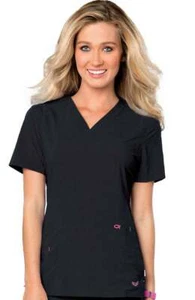New Smitten Women's Solid Athletic Fit V-Neck Scrub Top - S101002 - Picture 1 of 6