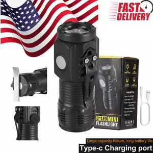 3LED Mini Flashlight Super Bright Waterproof USB Recharge Outdoor Camp Torch - Picture 1 of 13
