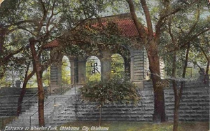 Wheeler Park Entrance Oklahoma City OK 1908 postcard - Picture 1 of 2