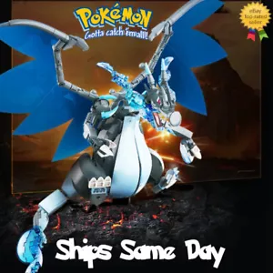Official Pokémon LARGE 14" Mega Charizard X Building Blocks Set Creative NEW - Picture 1 of 4
