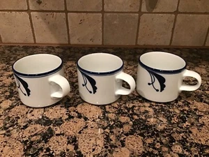 3 Dansk Flora Bayberry Blue Coffee Cups Japan Excellent Condition Pre- Owned - Picture 1 of 5