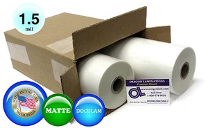 Doculam Hot Laminating Film 12" x 500' on 1" core 1.5 Mil ( 2 Rolls ) Matte - Picture 1 of 3