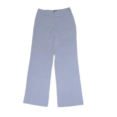 Pantalón Pendleton para mujer 100 % seda azul claro/gris pierna ancha cremallera lateral talla 4 Foto 1 de 4