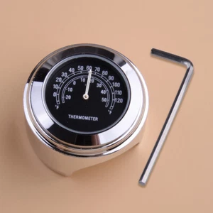 Chrom Motorrad Lenker Thermometer Temp passt Für 7/8" 1" Lenker Universal Neu - Picture 1 of 5