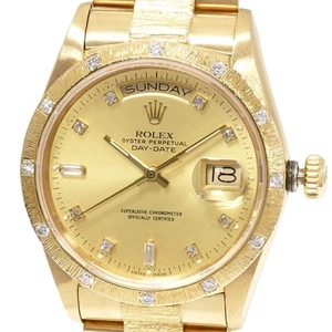 ROLEX Day-Date 18108A Gold/10P Diamond Dial Automatic Men's Watch - Picture 1 of 5