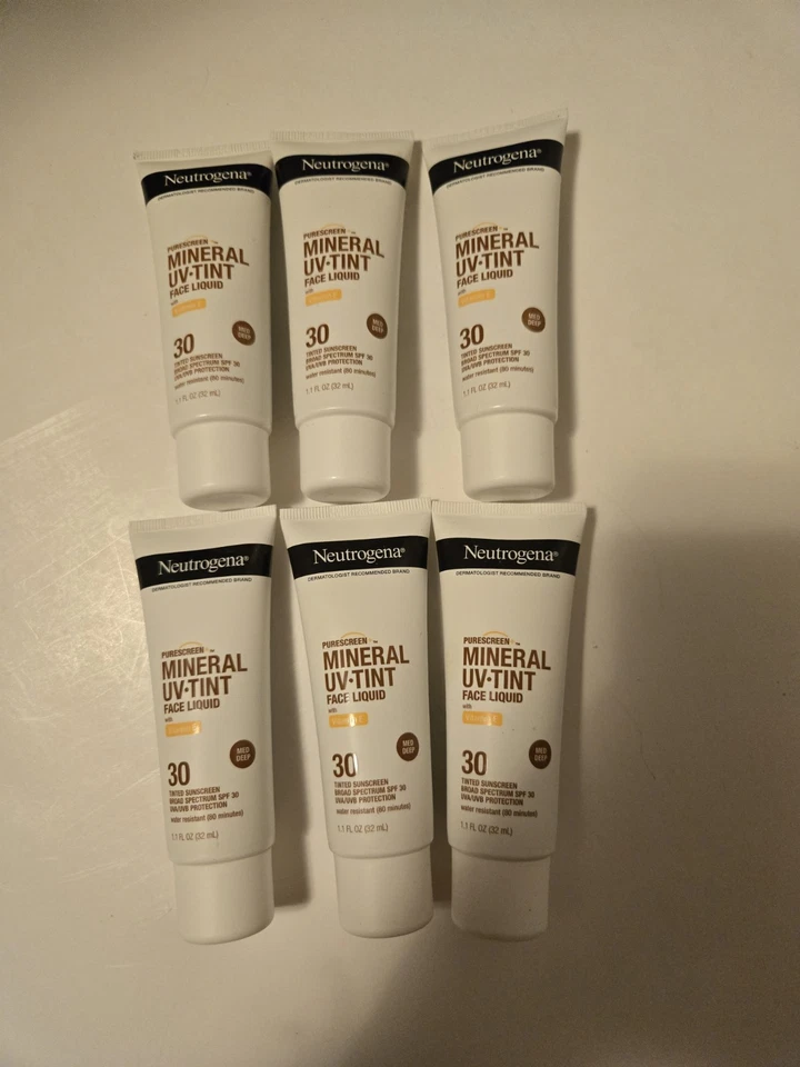 Neutrogena Pure Screen Mineral UV Tint Face Liquid SPF 30 Medium 2 Pack