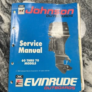 OMC Johnson Evinrude 1989 Outboards Marine 60 - 70 Service Manual 507873 & Parts - Picture 1 of 3