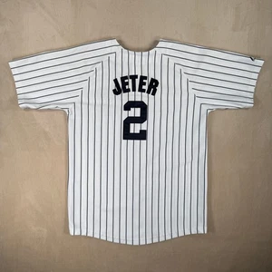 Derek Jeter New York Yankees Baseball Jersey MLB Majestic YOUTH Size 18/20 - Picture 1 of 15