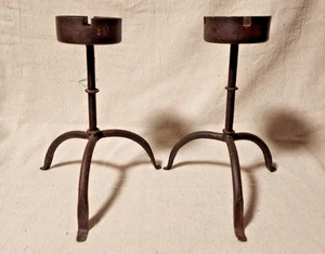 CANDELABRO BRUTALISTA MEDIADOS DE SIGLO HECHO A MANO HIERRO FORJADO AÑOS 60 10,5" - Imagen 1 de 5