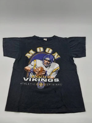 Camiseta infantil vintage Minnesota Vikings Warren Moon NFL anos 80 anos 90 tamanho 10-12 JUVENTUDE - Imagem 1 de 4