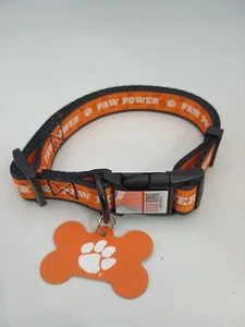 Collar de perro Clemson University Tigers ajustable de 11,5" a 19". Grabable - Imagen 1 de 5