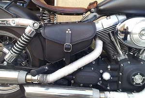 SADDLE BAG COVER BATTERY BAG FOR HARLEY DAVIDSON DYNA MODELS ITALIAN LEATHER - Bild 1 von 7