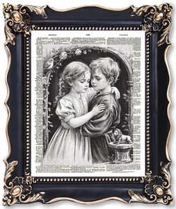 SIGNED Babes in the Wood 2 Dictionary Page Art Print Book Picture Wall Decor - Picture 1 of 4