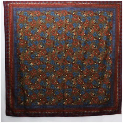 Auténtica Bufanda Estola Grande Missoni Patrón Floral Marrón x Rojo Usada Rango A Foto 1 de 4