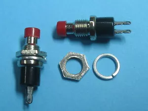 30 pcs Push OFF Red Cap SPST Mini Push Botton Momentary Switch 120V/6A 250V/3A - Picture 1 of 1