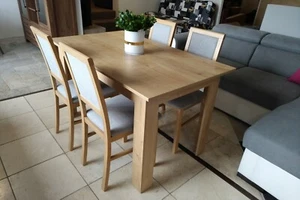 Amazing modern wooden dining table in wood colour, oak burlington ONLY TABLE - Picture 1 of 5