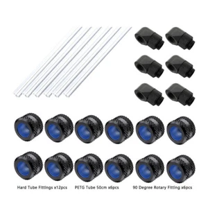 Kit de raccord Granzon G1/4' pour tube rigide rigide OD12/14/16mm PETG 90 degrés rotatifs - Photo 1/9
