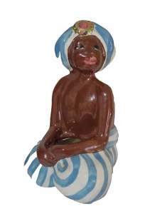 Vtg Brayton Laguna Boy Candle Holder Figurine Blackamoor California Pottery 5" - Picture 1 of 7