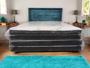 Queen Turquoise Distressed Handcrafted Solid Wood Headboard Made In US HBQTQ - Picture 1 of 7