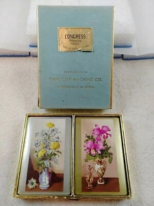 Vintage Congress Playing Cards Flowers Double Deck Designer Series STAMP Sealed - Picture 1 of 5