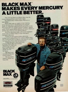 Anuncio impreso vintage 1977 Black Max hace que cada Mercury sea un poco mejor fueraborda - Imagen 1 de 2