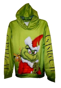 Boy's and Girl's Green Grinch Pullover Long Sleeve Hoodie with Pocket - Size: 18 - Picture 1 of 2