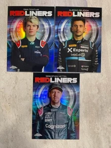 2021 Topps Chrome F1 Insert Vettel Ticktum Deledda Redliners - Picture 1 of 2