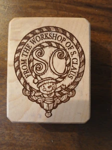 From the Workshop of S. Claus Wood Rubber Stamp Inkadinkado - Picture 1 of 3