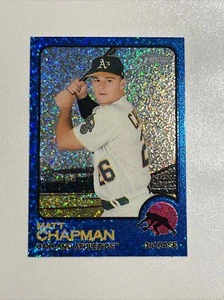 2022 TOPPS HERITAGE MATT CHAPMAN BLUE SPARKLE REFRACTOR #59 OAKLAND C11 - Picture 1 of 2