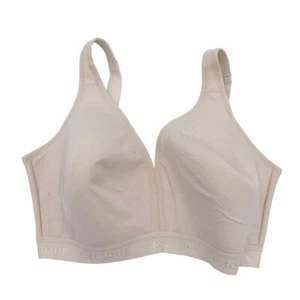 Cacique Cotton Lightly Lined No-Wire Bra Beige Women's Size 38F Full Coverage - Picture 1 of 7