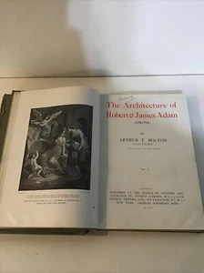 Arthur T. Bolton / THE ARCHITECTURE OF ROBERT & JAMES ADAM 1758-1794 1st ed 1922 - Picture 1 of 24